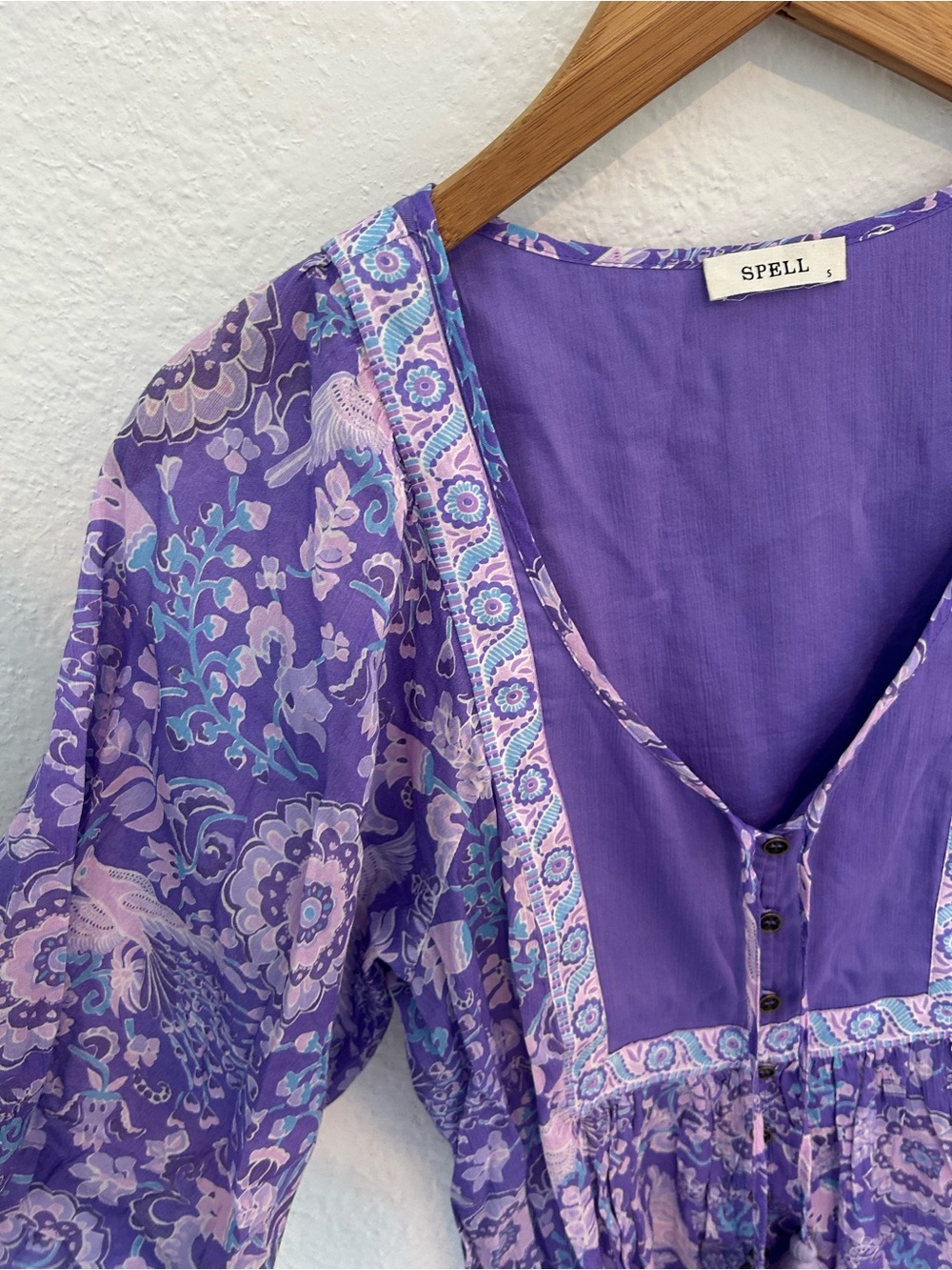 SPELL Sannah Lavender Blouse S - Picture 9 of 11